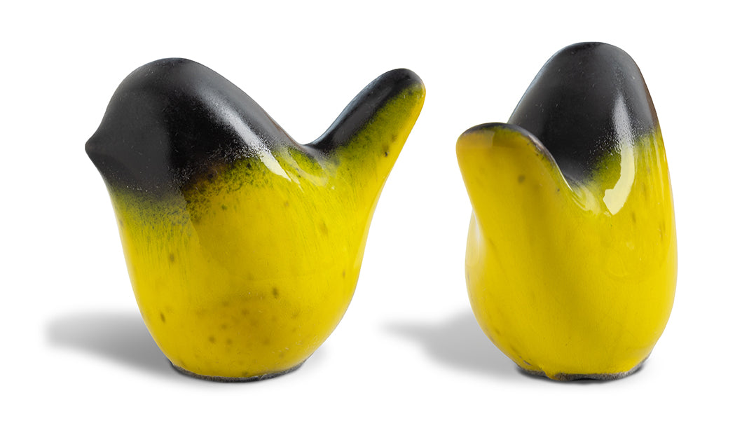 Bird 1007: Glaze Black top / Yellow bottom