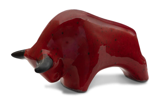 Bull 1010: Glaze Red / Black Horns