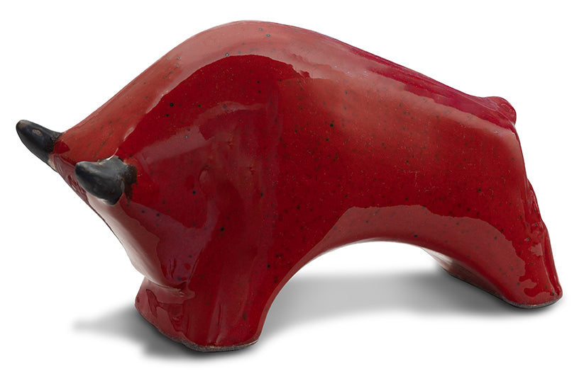 Bull 1011: Glaze Red / Black Horns