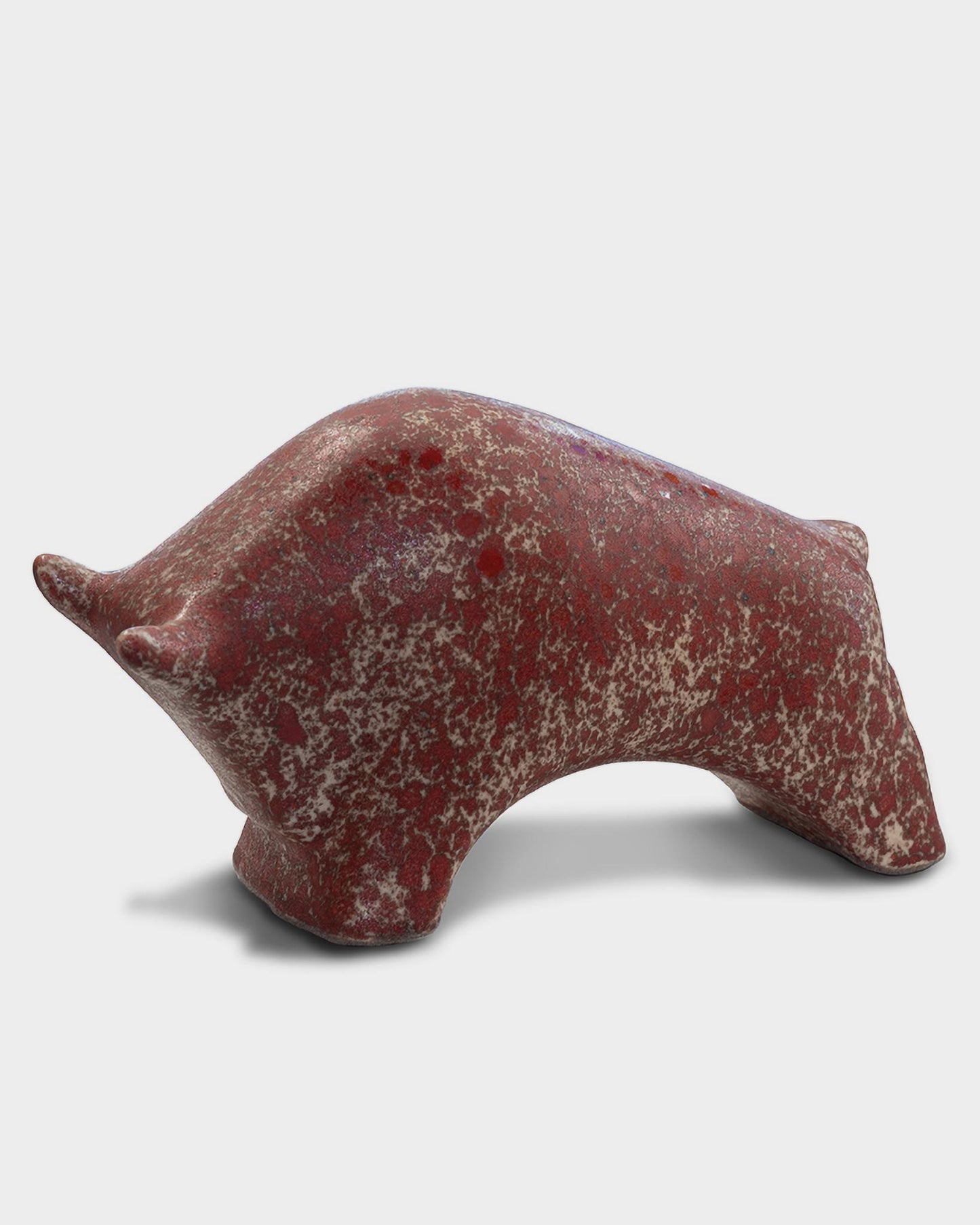 Bull 1011: Glaze spotted white and red