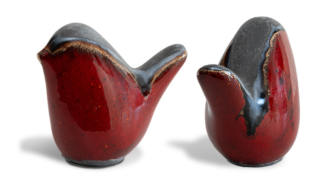 Vogel 1007: Glasur Lava top / Rot Unterseite