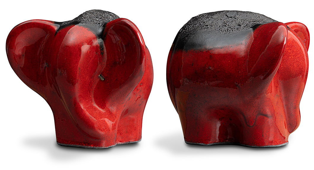 Elefant 1003: Glasur Rot / Lava-Oberseite