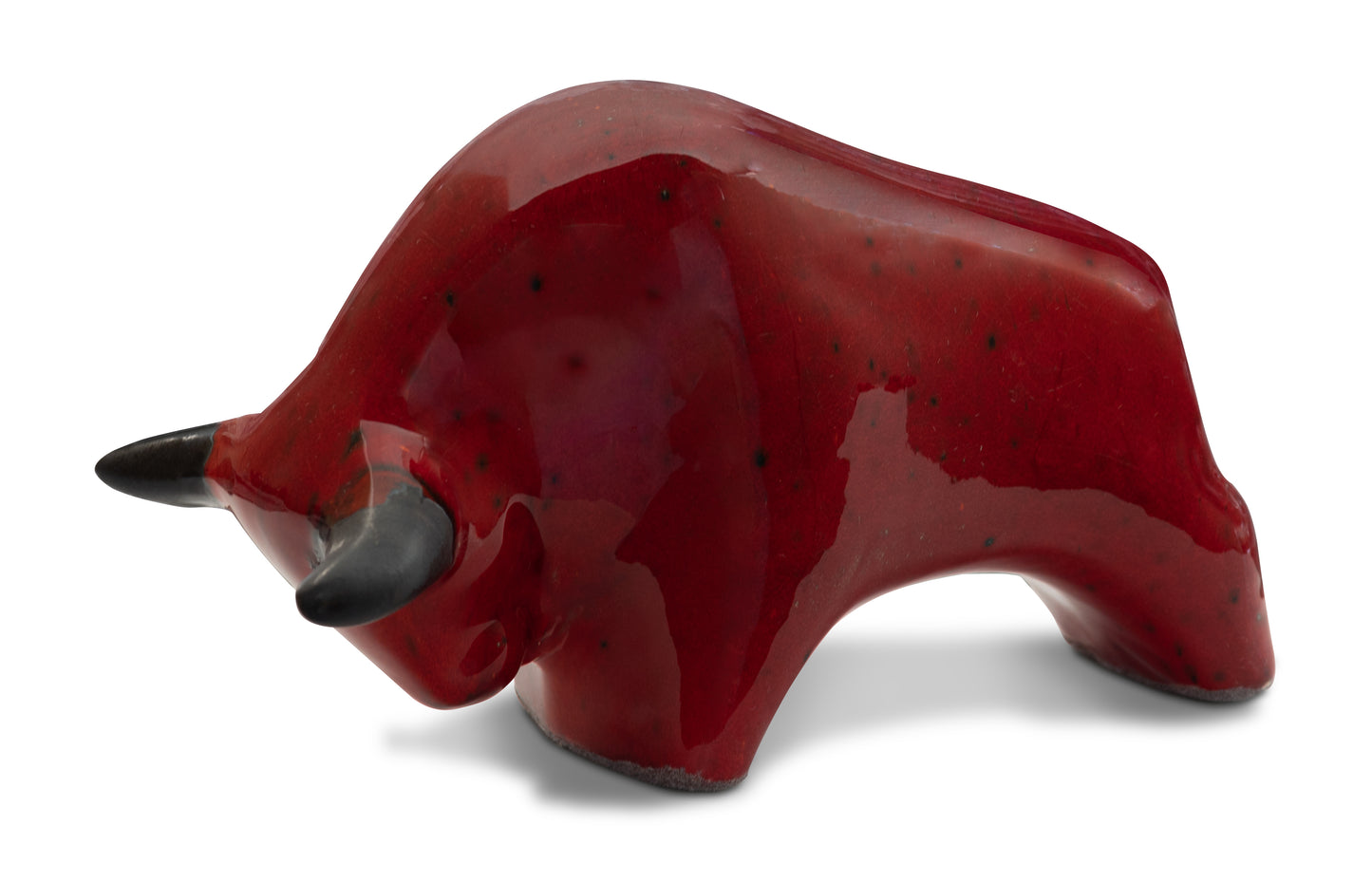 Bull 1010: Glasur Rot / Schwarze Hörner