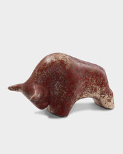 Bull 1010: Glaze spotted white and red