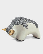 Golden Bull Edition 1010: Glasur Weiß / Grau Lava / Goldene Hörner