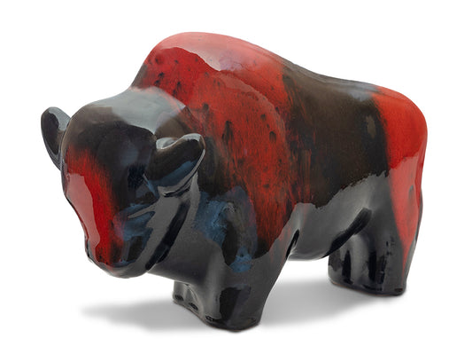 Bull 1012: Glaze Black glossy / Red forehead, shoulder, buttocks