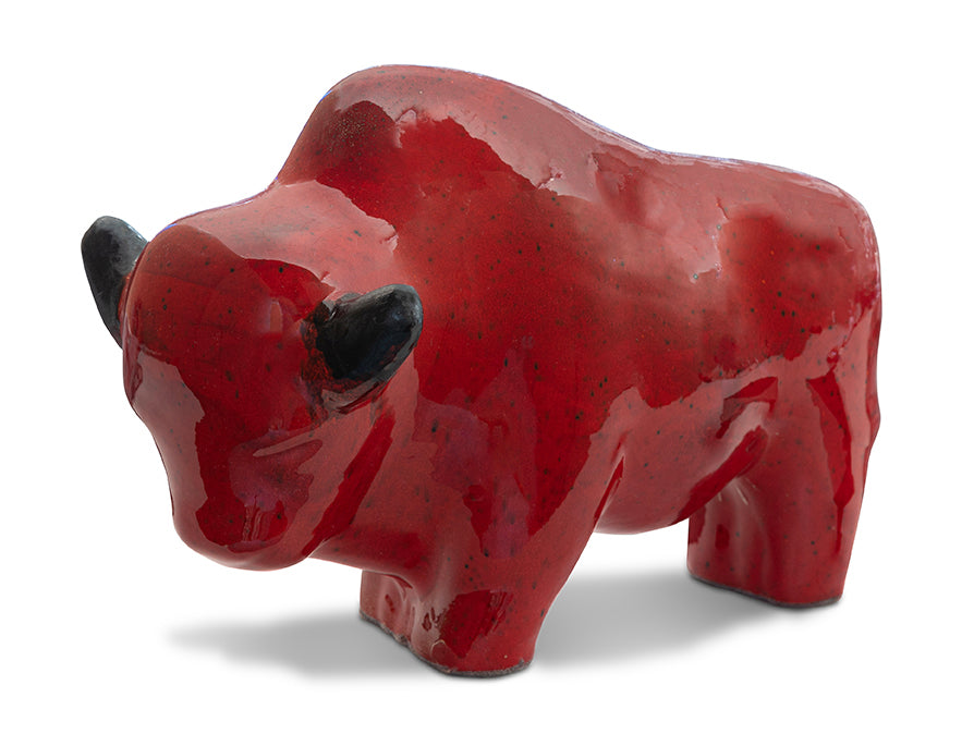 Bull 1012: Glasur Rot / Schwarze Hörner