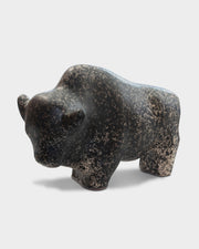 Bull 1012: Black and white spotted glaze