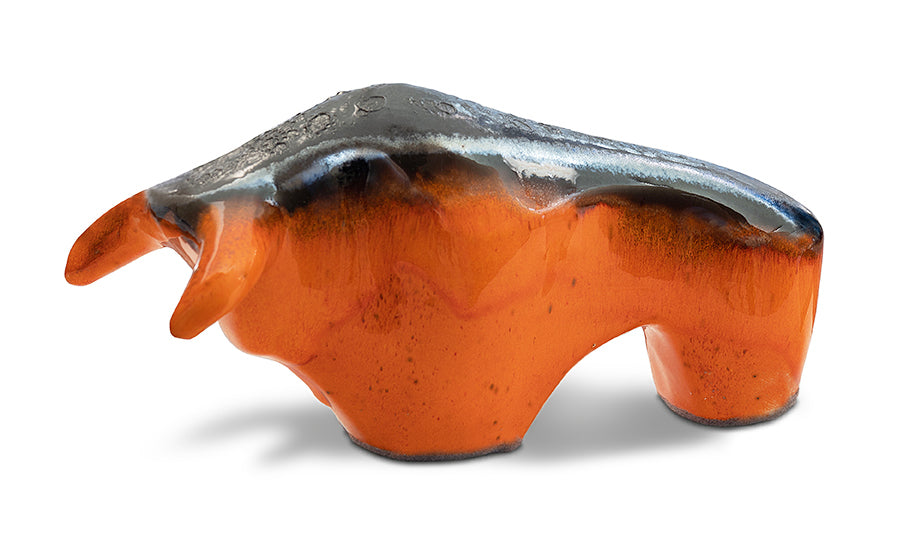 Bull 1017: Glasur Orange / Lava oben